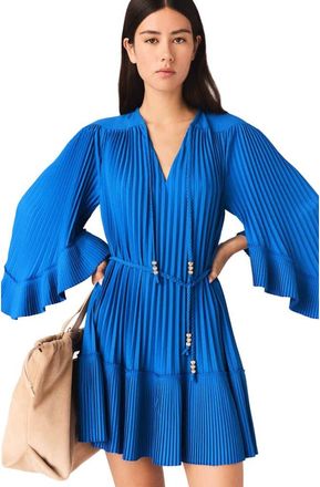 Maje Short pleated dress in Blue at Nordstrom, Size 36 Eu