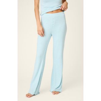 PJ Salvage Sweet Stripe Jersey Pajama Pants in Morning Blue at Nordstrom, Size X-Small