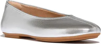 FitFlop Delicato High Cut Soft Leather Ballet Flats in Silver at Nordstrom, Size 8.5