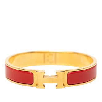 Herm&egrave;s Pre-owned Hermes Narrow Enamel Clic H Bracelet PM Ladies UE587CI9QV6CI2ZS