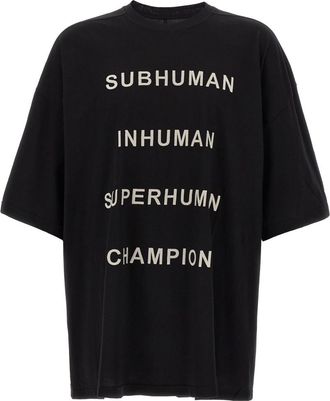 Rick Owens Black Logo Print T-shirt
