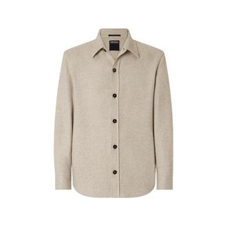 Ermenegildo Zegna Light Beige Cashmere And Silk Overshirt