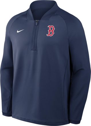 Nike Boston Red Sox Authentic Collection Nike Mens Dri-FIT MLB 1/2-Zip Long-Sleeve Top in Blue | 04H944BBQ-KRR