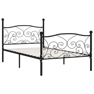 vidaXL Estructura Cama Con Somier Sin Colch&oacute;n Metal Negro 100x200 Cm Vidaxl