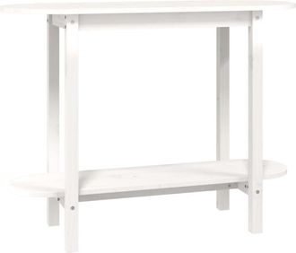 vidaXL Console Table White 110x40x80 cm Solid Wood Pine Vidaxl