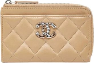 Chanel Pre-owned Wallets, female, Beige, Size: ONE SIZE Pre-owned Card Case