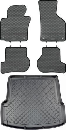 OEM Skoda Octavia Ii 1z Hatchback De 03.2004 A 01.2013 Set - Alfombrillas De Goma Para Coche + Alfombrilla Para Maletero