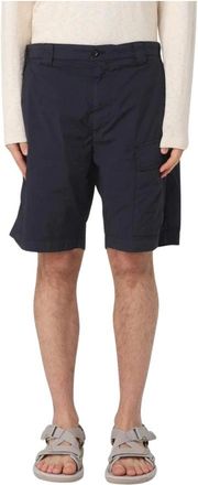 C.P. Company C.p. Company, Korte Broeken, Heren, Blauw, M, Nylon, Blauwe Cargo Shorts met Zakken
