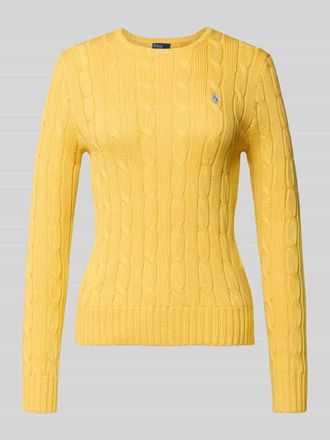 Polo Ralph Lauren Regular Fit Strickpullover aus reiner Baumwolle Modell JULIANNA-LONG in GELB, Gr&ouml;&szlig;e XXL
