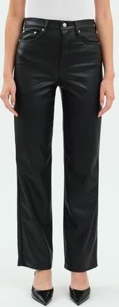 Daze Sundaze High Waist Straight Leg Faux Leather Pants in Cinematic at Nordstrom Rack, Size 25