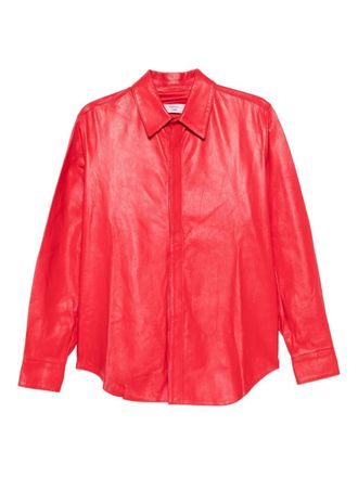 Martine Rose Shirt van nappa leer - Rood
