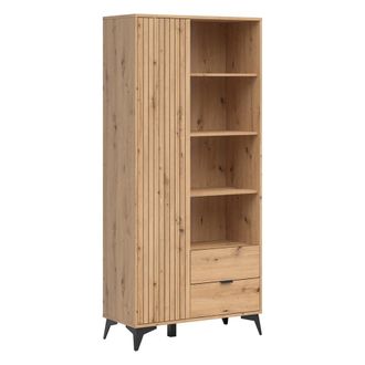 Petits Meubles Librer&iacute;a 2 cajones 1 puerta madera de estratificado marr&oacute;n de roble