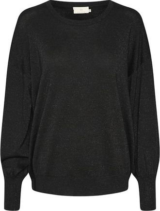 Kaffe KAregina O-neck Knit - Dames - Ronde hals truien - Zwart - S - Polyester - Truien & Vesten
