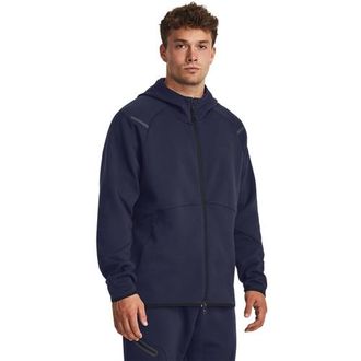 Under Armour Mens Unstoppable Fleece Full-Zip Hoodie - Black/Navy Size 3XL