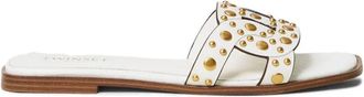 Twinset Witte Stud Sandalen Vierkante Neus - Dames - Sandalen - Wit - 38 EU - Schoenen