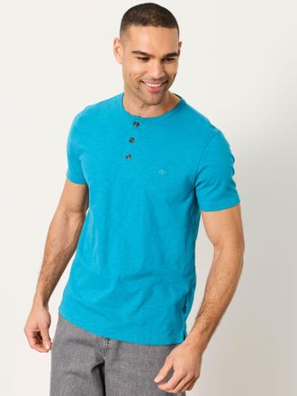 Fat Face FatFace Turquoise Blue Short Sleeve Woodside Henley