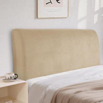 OEM Funda De Cabecero De Cama De Terciopelo, Funda Protectora El&aacute;stica Integral, El&aacute;stica, S&oacute;lida, A Prueba De Polvo, Lavable (180 Cm, Color Camel)