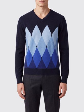 Ballantyne Maglia girocollo in 100% cashmere con motivo a rombi