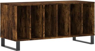 vidaXL Vidaxl - Mueble discos madera contrachapada roble ahumado 100x38x48 cm