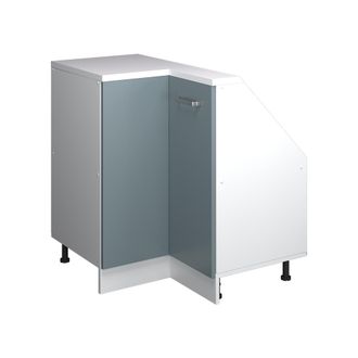 Vicco Armario Para Techo Inclinado Armario De Esquina Rion, Azul-gris-blanco, 75.6 X 81.6 Cm Con 1 Puerta, Vicco