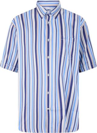 Paul & Shark Overhemden, Heren, Blauw, 2Xl, Katoen, Gestreepte blouse met korte mouwen