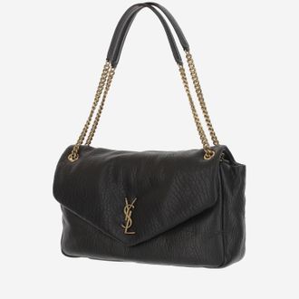 Saint Laurent Womens Calypso Large Lambskin Leather Bag Black Shoulder