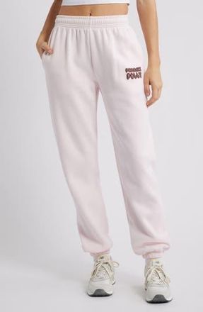 Princess Polly Puffy Logo Sweatpants in Pink at Nordstrom Rack, Size 12