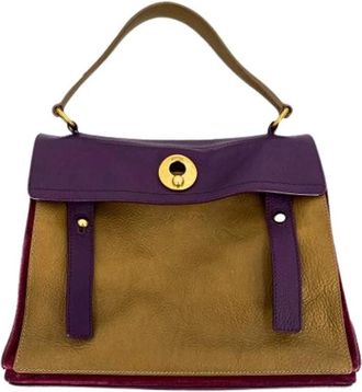 Saint Laurent Pre-owned Vintage Tote - Dames - Vintage Handtas - Paars - ONE Size - Leer - Vintage