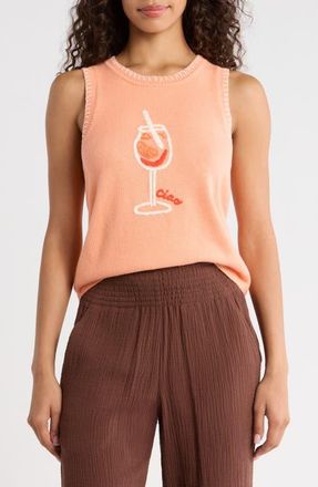 Marine Layer Marisol Cotton Sweater Vest in Aperol at Nordstrom, Size X-Small