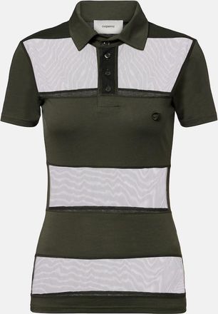 Coperni Paneled cotton-blend crop top