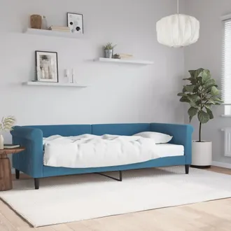 vidaXL Vidaxl - Sof&aacute; Cama Con Colch&oacute;n Terciopelo Azul 80x200 Cm