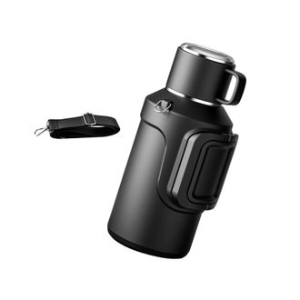 OEM Botellas T&eacute;rmicas Espaciosas Fabricadas En Acero Inoxidable 316 Resistente A La Corrosi&oacute;n, 1500 Ml, Color Negro