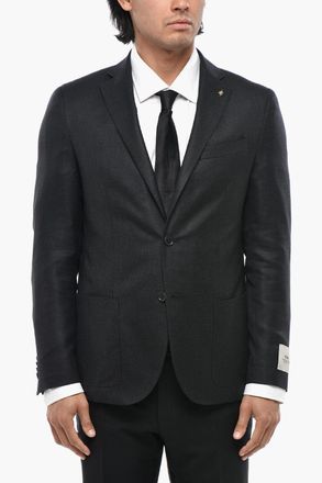Corneliani CC COLLECTION Blazer in Misto Lana Vergine Due Spacchi Rever Classico Corneliani