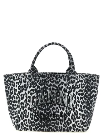 Ganni Einkaufstasche Leopard Medium Tote