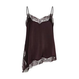 Dante6 Dawna Satin Kant Camisole - Dames - Tops - Bruin - Maat: XS Satijn