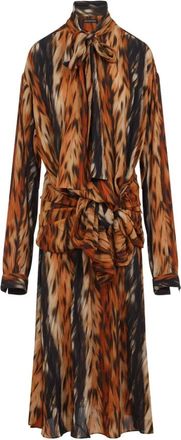Balenciaga Bruine Jurk voor Vrouwen - Dames - Casual kleedjes - Veelkleurig - 2XS - Polyester - Kleedjes