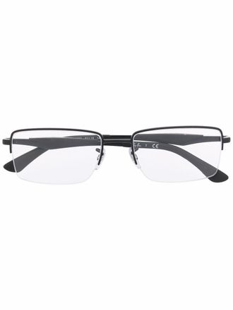 Ray-Ban matte-effect rectangle-frame glasses - unisex - Metal - 53 - Black