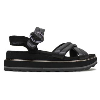 Vionic Reyna Suede Leather Womens Comfort Sandals - Black - Size:UK 5.5