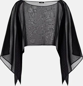 Balmain Monogram sheer silk crop top
