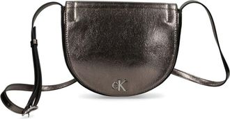 Calvin Klein Jeans Borsa a tracolla in similpelle metallizzata - Marrone
