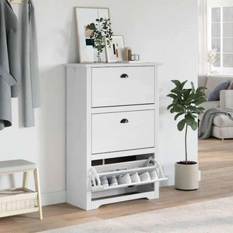 Berkfield Home Shoe Rack BODO White 80x35x118 cm | Size: 80 x 35 x 118 cm