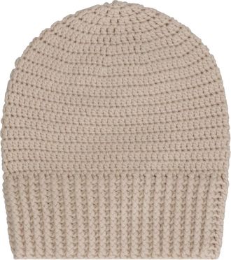 Malo Kasjmier Gehaakte Gebreide Muts - Dames - Hoeden - Beige - ONE Size - Kasjmier - Accessoires