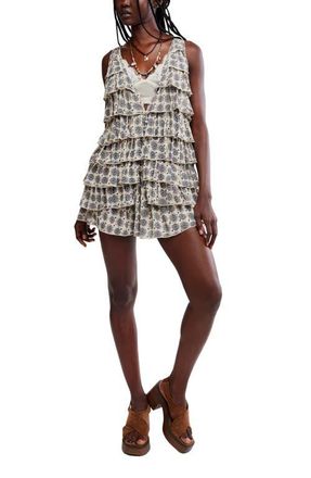 Free People Ruffle Me Up Top & Shorts Set in Shell Combo at Nordstrom, Size X-Large