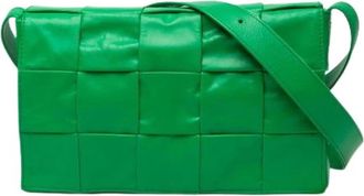 Bottega Veneta Pre-owned Cassette Schoudertas - Dames - Vintage Schoudertas - Groen - ONE Size - Leer - Vintage