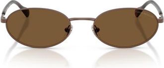 Emporio Armani 54mm Oval Sunglasses in Matte Bronze/brown at Nordstrom
