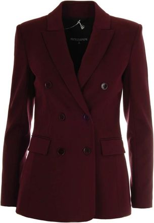 Patrizia Pepe Jassen, Dames, Rood, M, Polyester, Elegante Jassen met Viscosemix