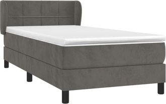 vidaXL Cama Box Spring Con Colch&oacute;n Terciopelo Gris Oscuro 100x200 Cm Vidaxl