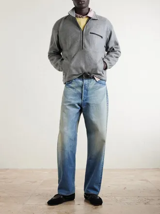 Auralee Silk-Fleece Half-Zip Sweatshirt