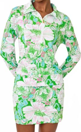 Lilly Pulitzer Eleni Pullover Top In Putting Green Poppyland