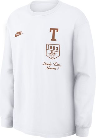Nike Texas Legacy Nike Mens College Long-Sleeve T-Shirt in White | 04T910ATXV-4MX